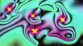polarizing-microscope texture of a nematic liquid crystal thin film
